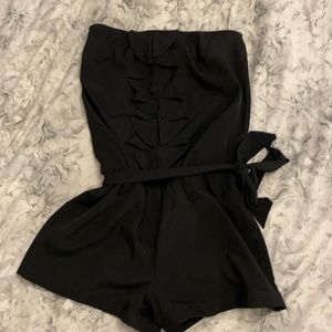 Express black strapless romper